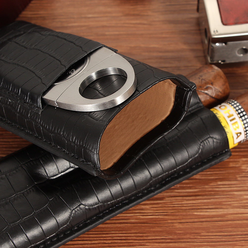 Cowhide 2 Cigar Carrying Case