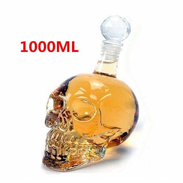 Glass Skull Whisky Bottle