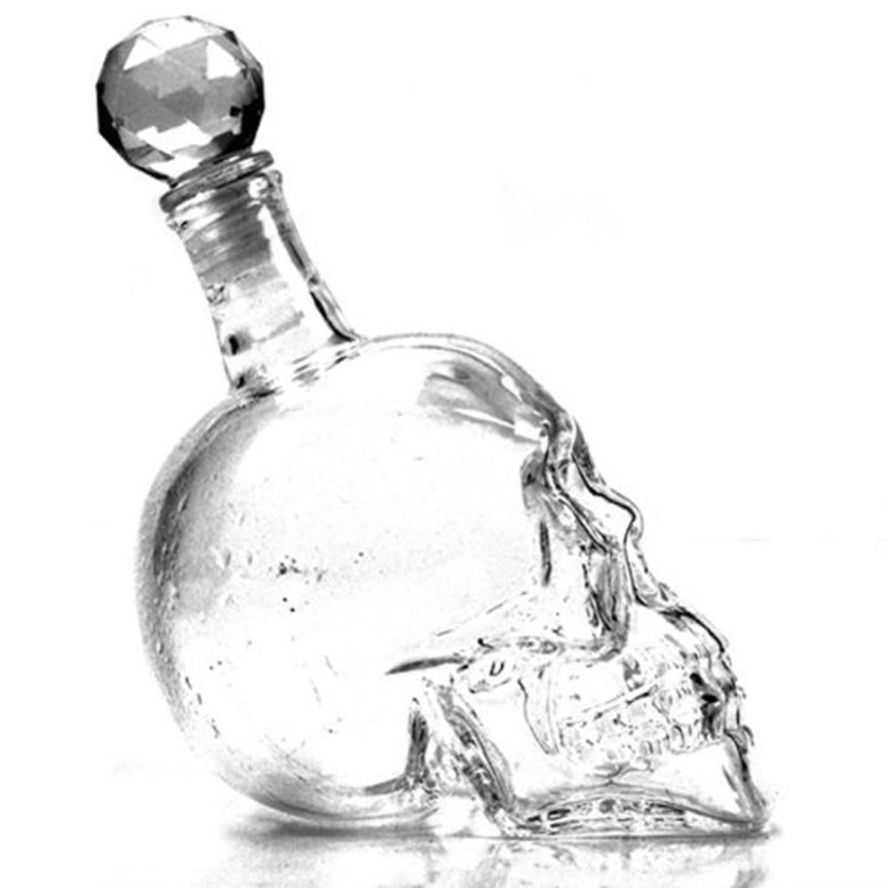 Glass Skull Whisky Bottle