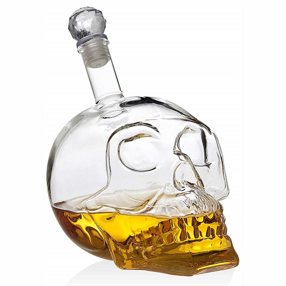 Glass Skull Whisky Bottle