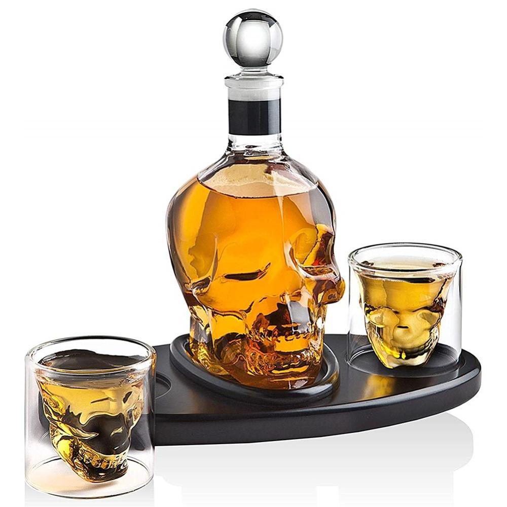 Glass Skull Whisky Bottle