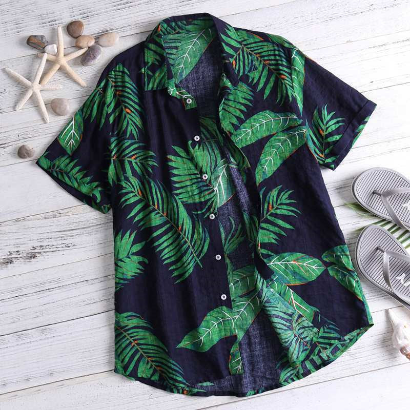 Beach print men's shirt