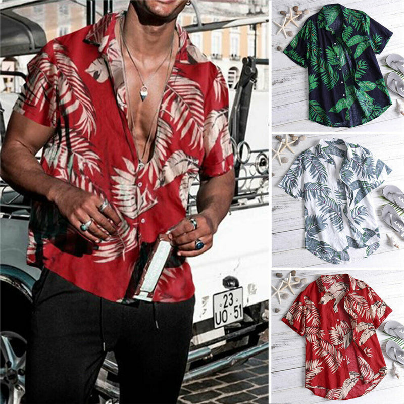 Beach print men's shirt