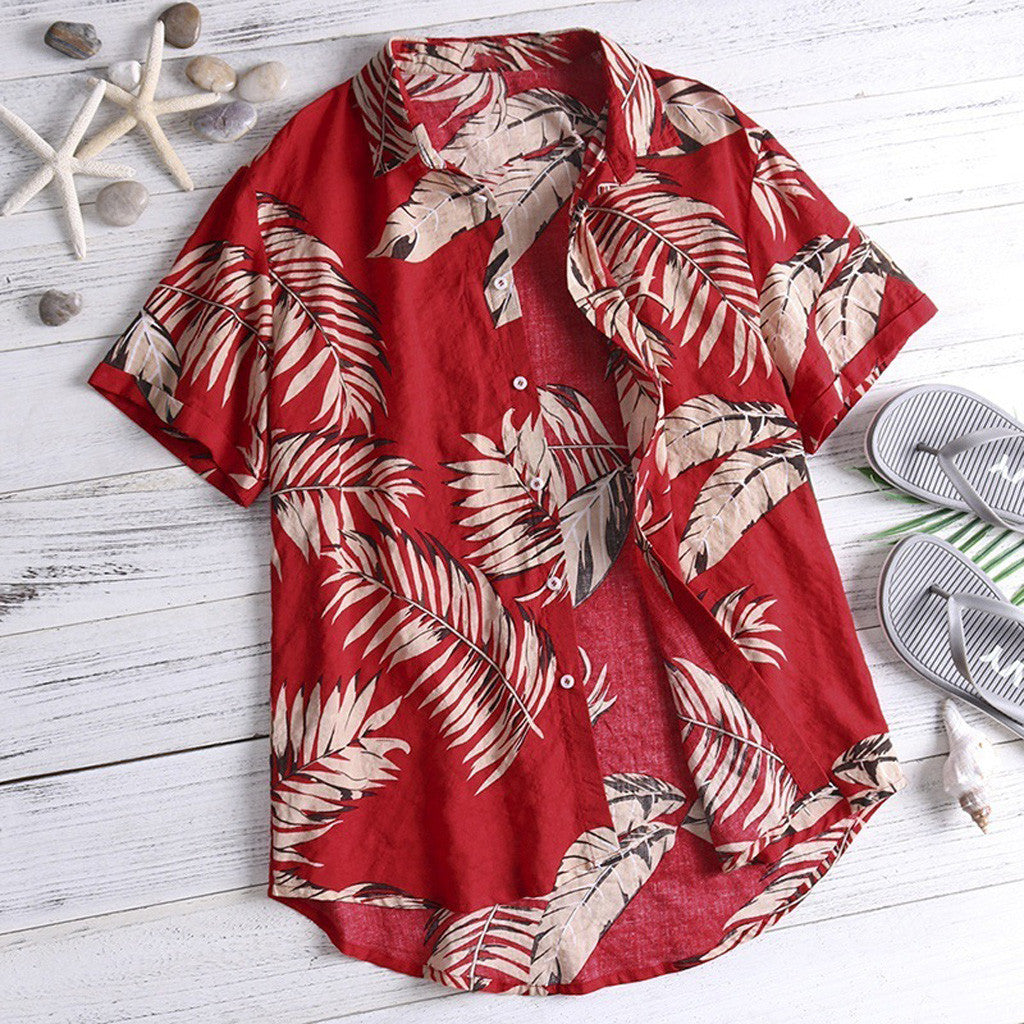 Beach print men's shirt