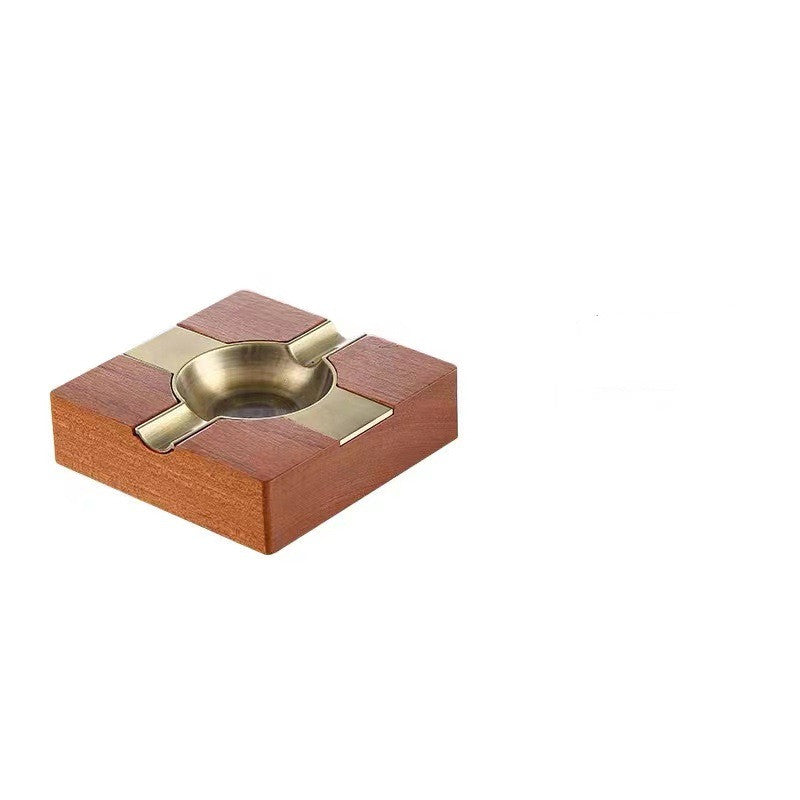 Wooden Gold Inlaid Ashtray High-end Whisky Bar