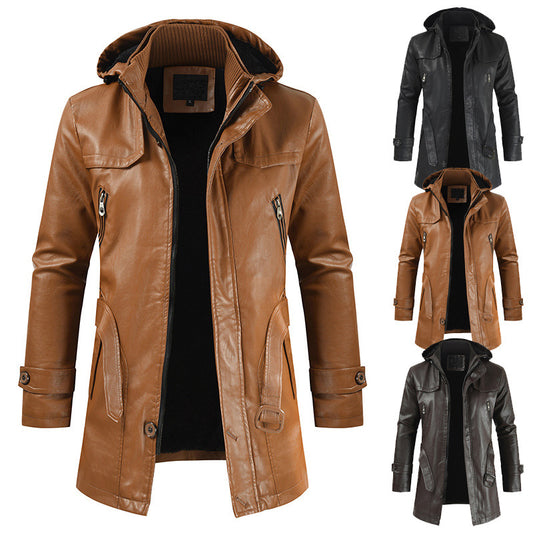 Hooded Leather Jacket