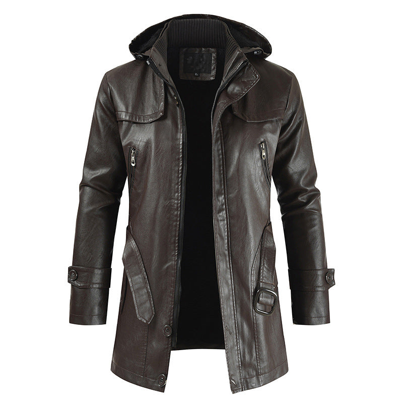 Hooded Leather Jacket