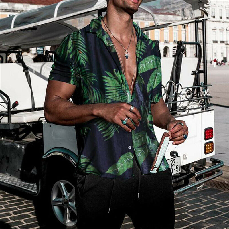 Beach print men's shirt