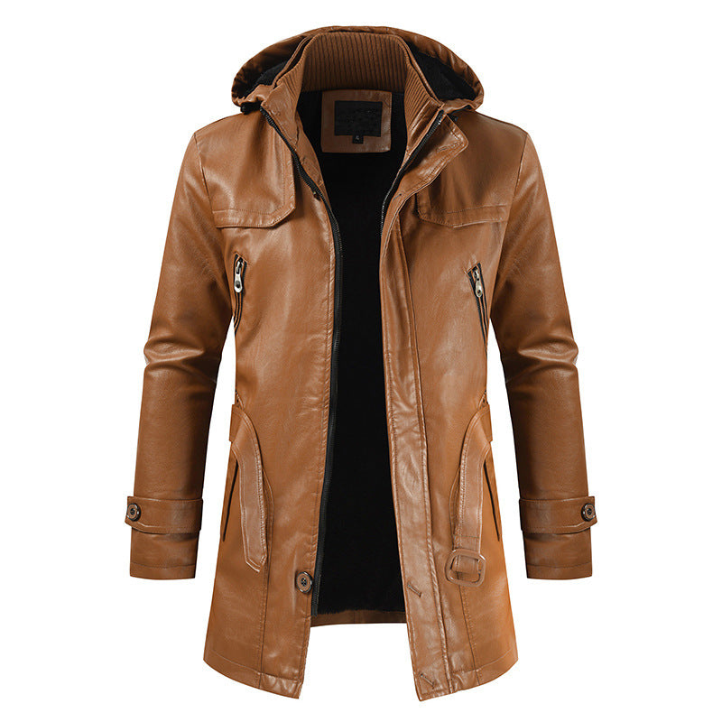 Hooded Leather Jacket