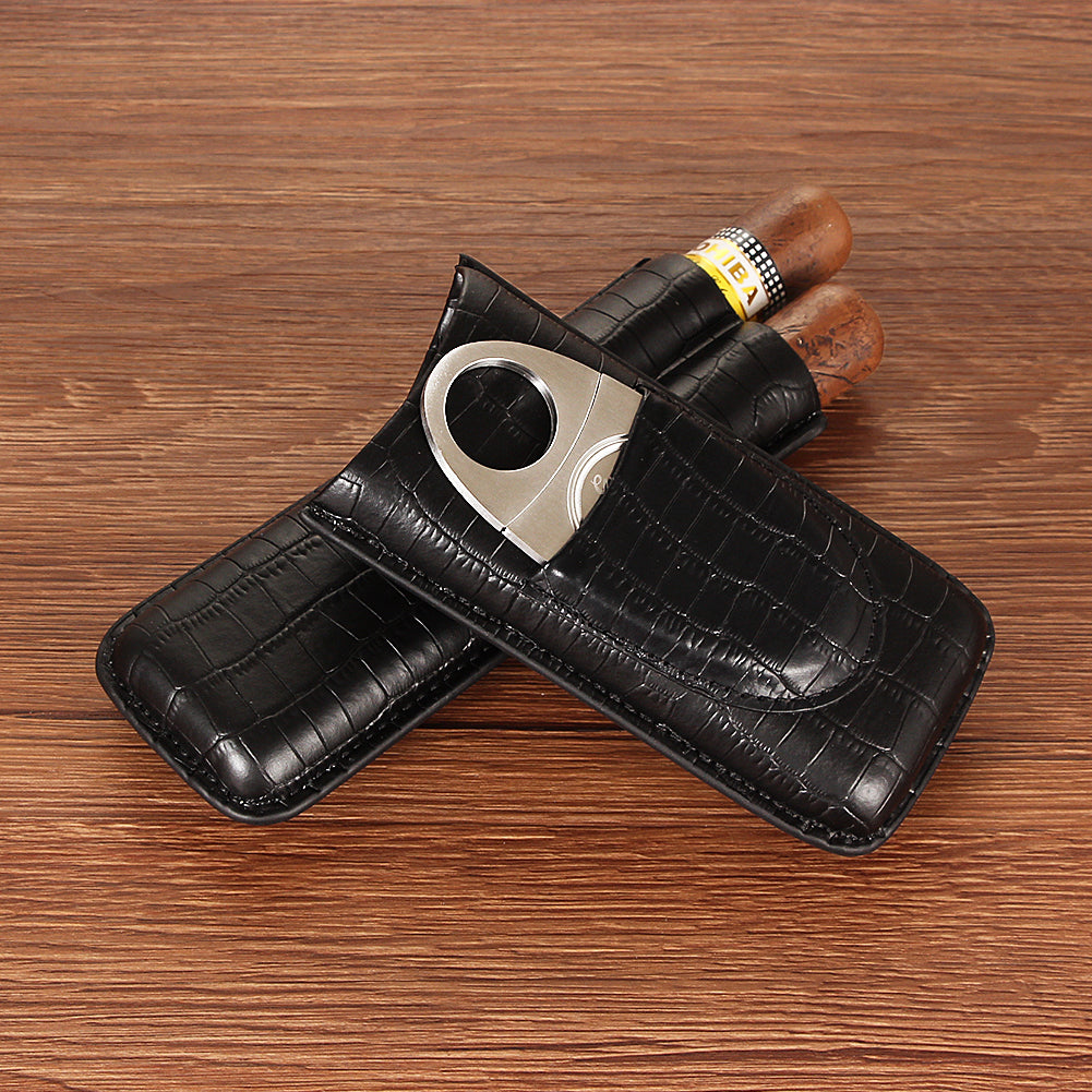 Cowhide 2 Cigar Carrying Case