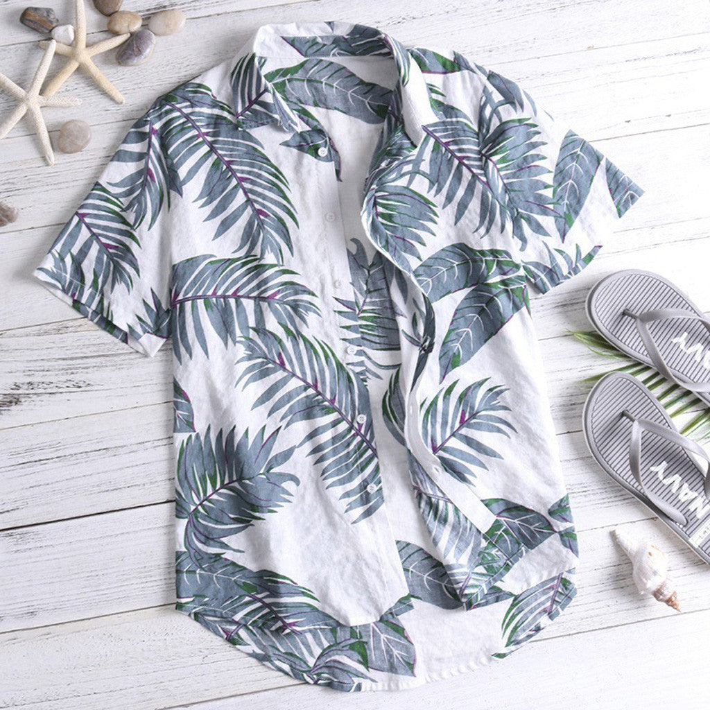 Beach print men's shirt