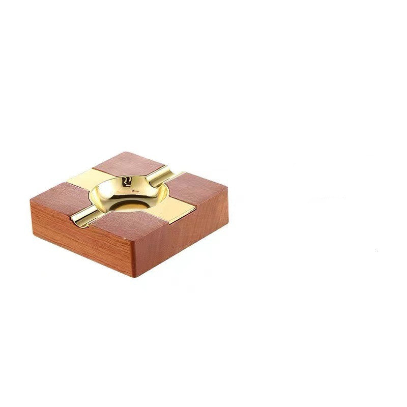 Wooden Gold Inlaid Ashtray High-end Whisky Bar