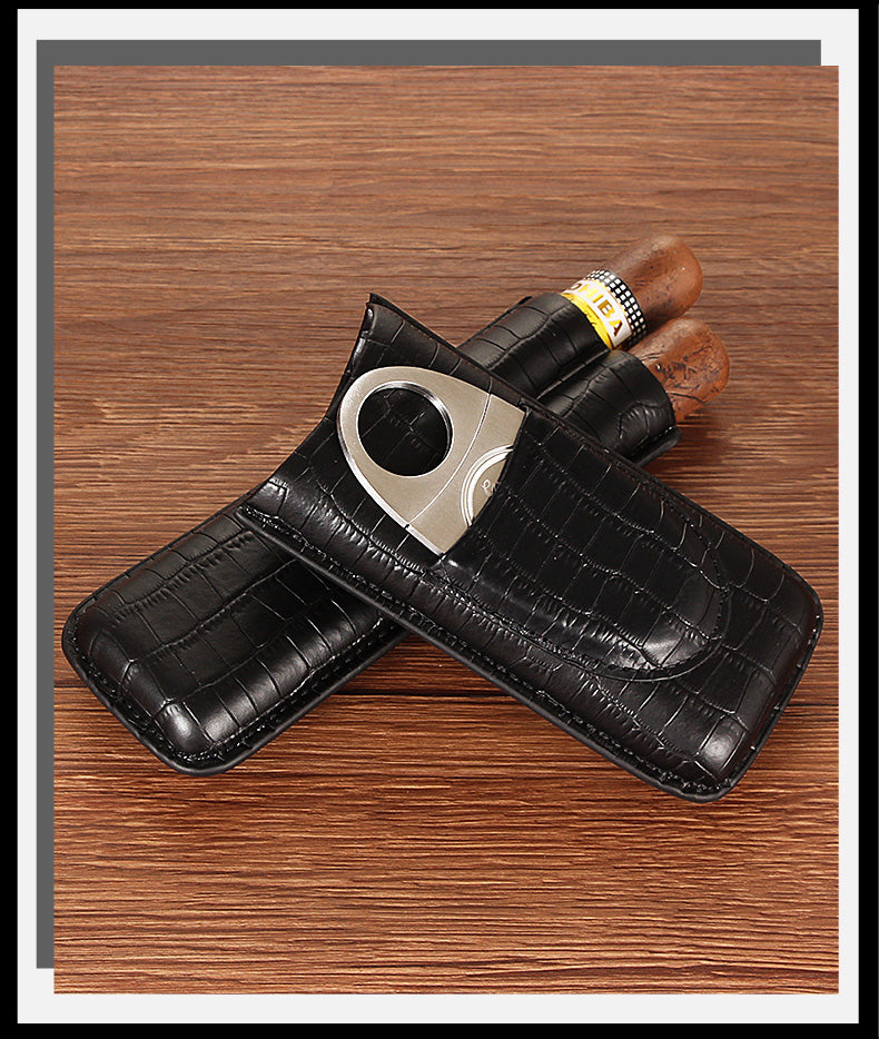 Cowhide 2 Cigar Carrying Case